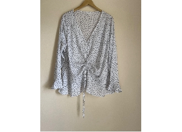 YOU + ALL Plus Size Polka Dot Blouse With Drawstring Size 22 Australian