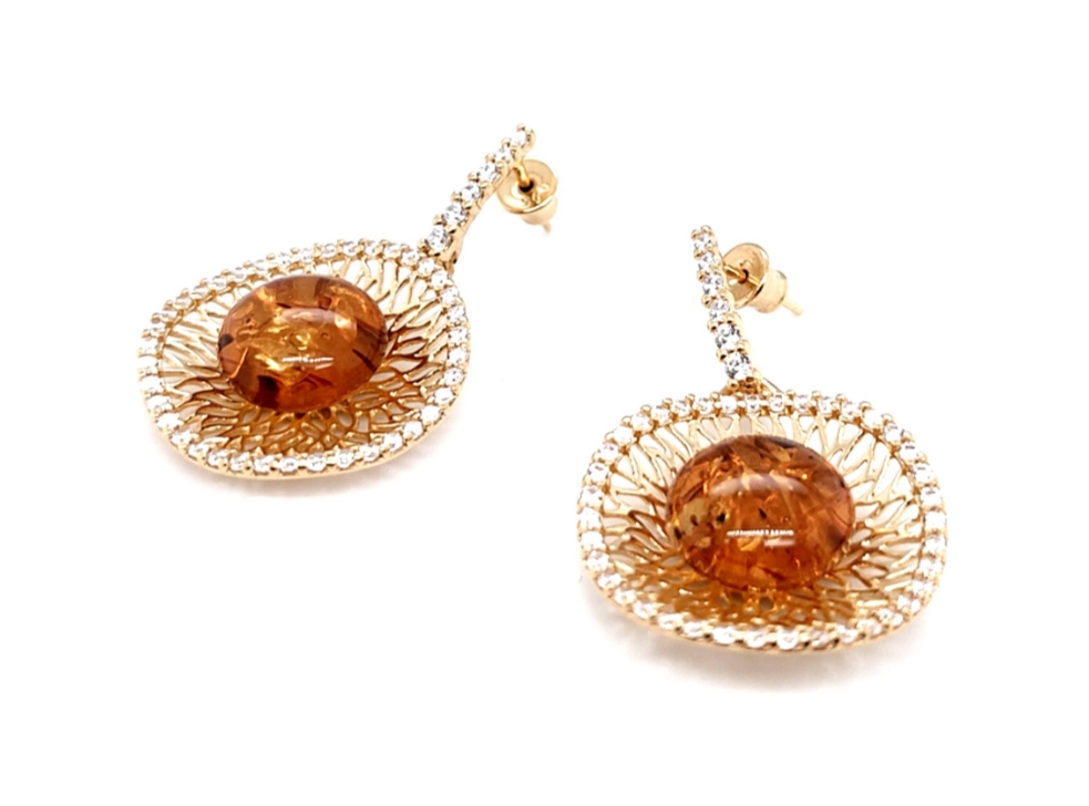 Genuine Baltic Amber Earrings 616