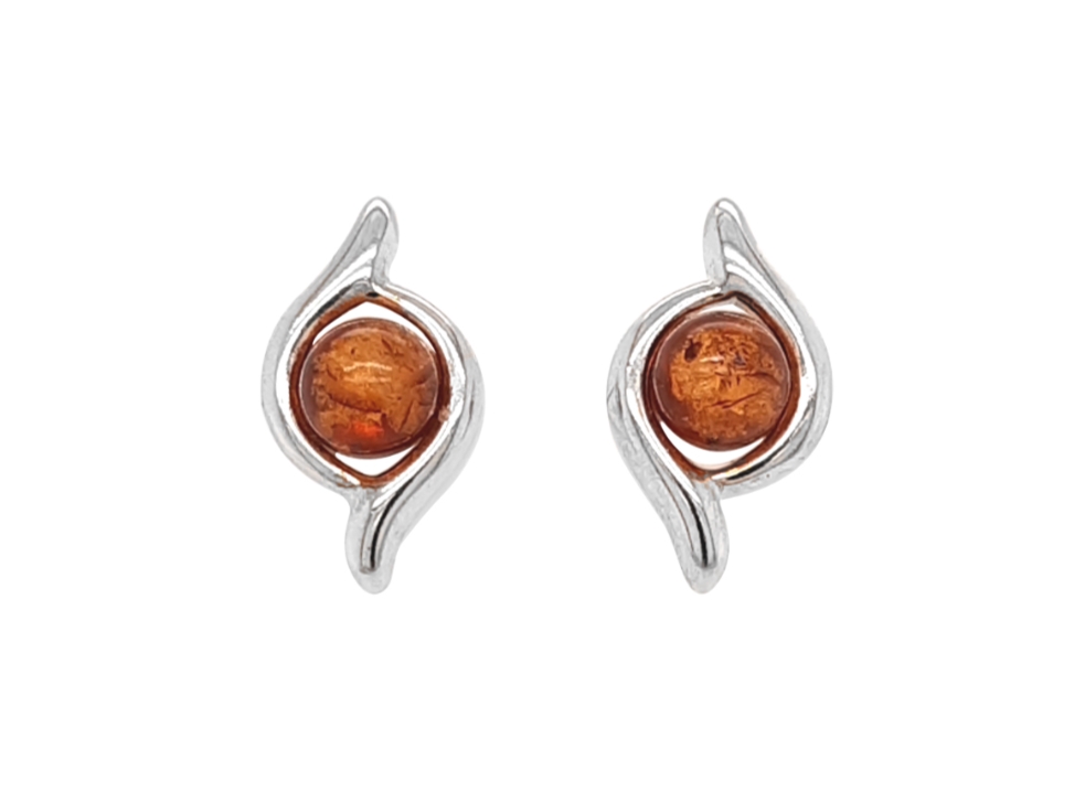 Genuine Baltic Amber Stud Earrings 232