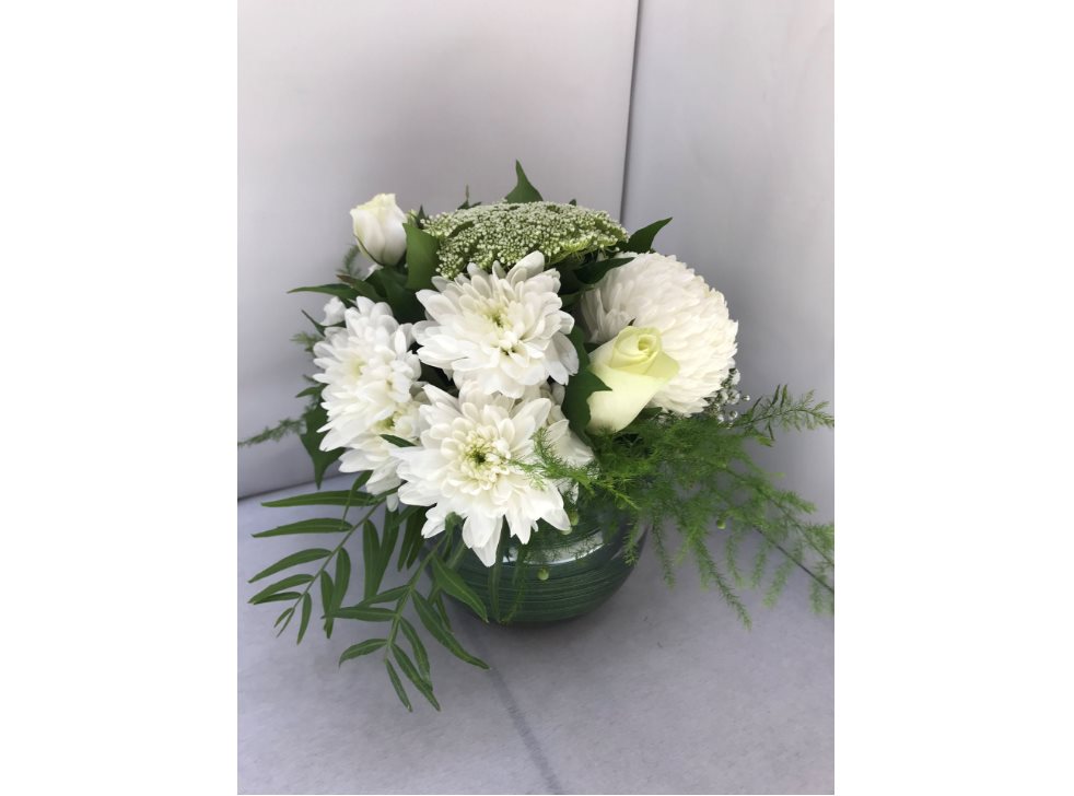 FISHBOWL POSY ARRANGEMENT