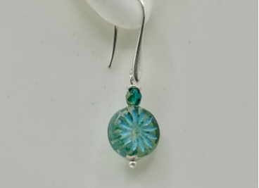 Czech Glass Aqua Glass Earrings 