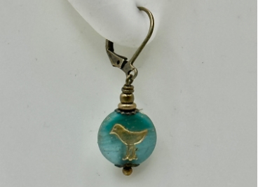 Czech Glass Bird Earrings 