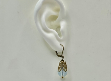 Opaline Faceted Drop Filigree Earrings 