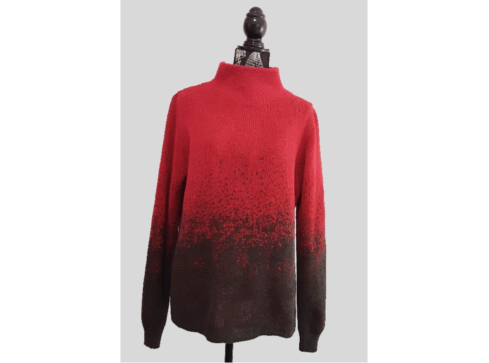 Alpaca Women’s High Neck Red Jacquard Knit Diesel
