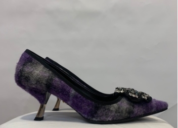 Prada Purple Felt Heels