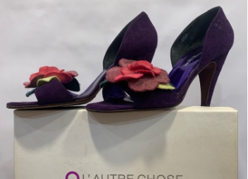 L’autre Chose Purple Suede Heels
